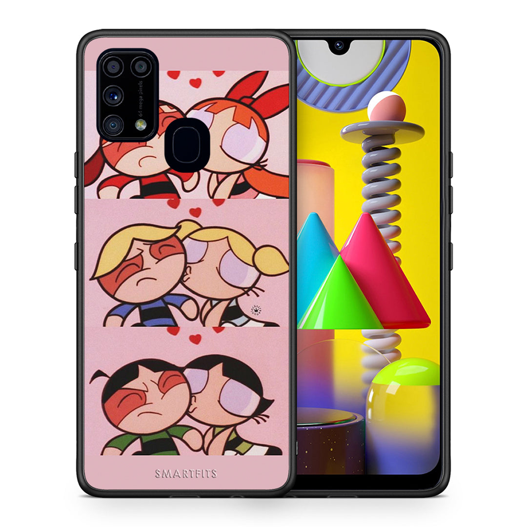 Θήκη Αγίου Βαλεντίνου Samsung M31 Puff Love από τη Smartfits με σχέδιο στο πίσω μέρος και μαύρο περίβλημα | Samsung M31 Puff Love case with colorful back and black bezels
