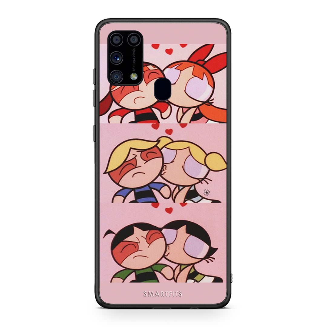 Samsung M31 Puff Love Θήκη Αγίου Βαλεντίνου από τη Smartfits με σχέδιο στο πίσω μέρος και μαύρο περίβλημα | Smartphone case with colorful back and black bezels by Smartfits