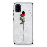 Thumbnail for Samsung M31 Red Rose θήκη από τη Smartfits με σχέδιο στο πίσω μέρος και μαύρο περίβλημα | Smartphone case with colorful back and black bezels by Smartfits
