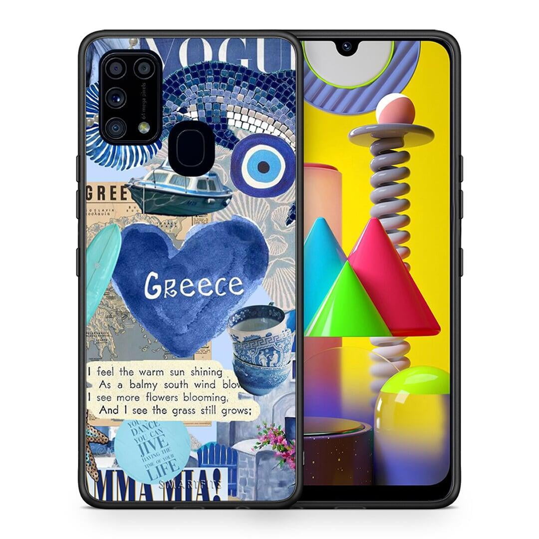 Θήκη Samsung M31 Summer In Greece από τη Smartfits με σχέδιο στο πίσω μέρος και μαύρο περίβλημα | Samsung M31 Summer In Greece case with colorful back and black bezels