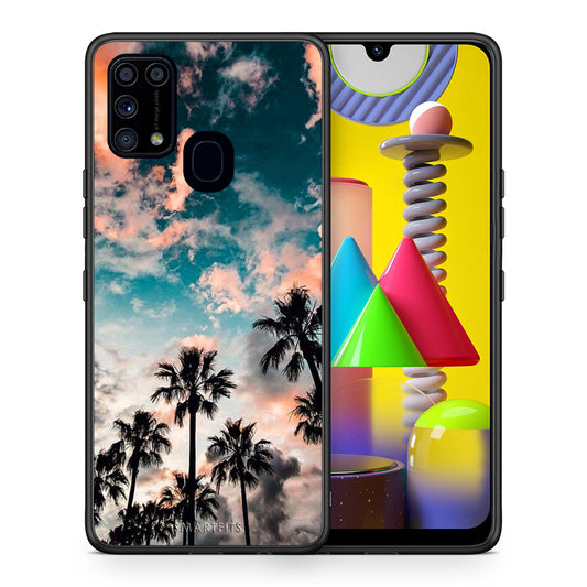 Θήκη Samsung M31 Sky Summer από τη Smartfits με σχέδιο στο πίσω μέρος και μαύρο περίβλημα | Samsung M31 Sky Summer case with colorful back and black bezels