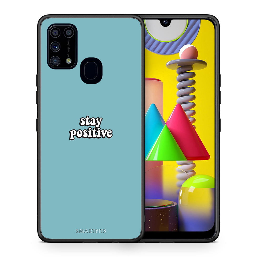 Θήκη Samsung M31 Positive Text από τη Smartfits με σχέδιο στο πίσω μέρος και μαύρο περίβλημα | Samsung M31 Positive Text case with colorful back and black bezels
