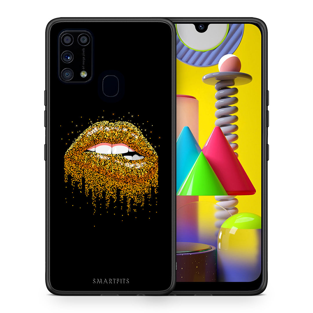 Θήκη Samsung M31 Golden Valentine από τη Smartfits με σχέδιο στο πίσω μέρος και μαύρο περίβλημα | Samsung M31 Golden Valentine case with colorful back and black bezels