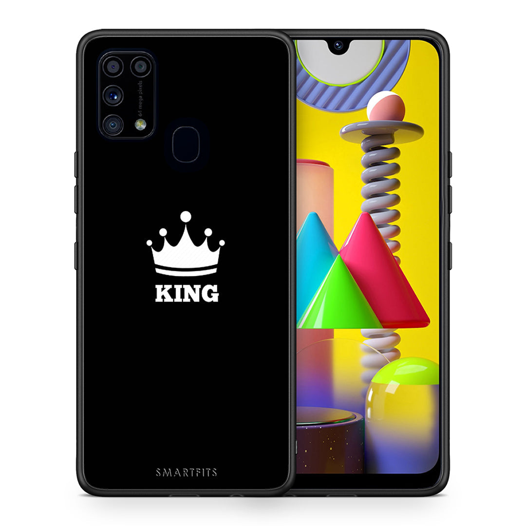 Θήκη Samsung M31 King Valentine από τη Smartfits με σχέδιο στο πίσω μέρος και μαύρο περίβλημα | Samsung M31 King Valentine case with colorful back and black bezels