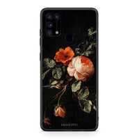 Thumbnail for Samsung M31 Vintage Roses θήκη από τη Smartfits με σχέδιο στο πίσω μέρος και μαύρο περίβλημα | Smartphone case with colorful back and black bezels by Smartfits