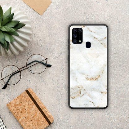 White Gold Marble - Samsung Galaxy M31 θήκη