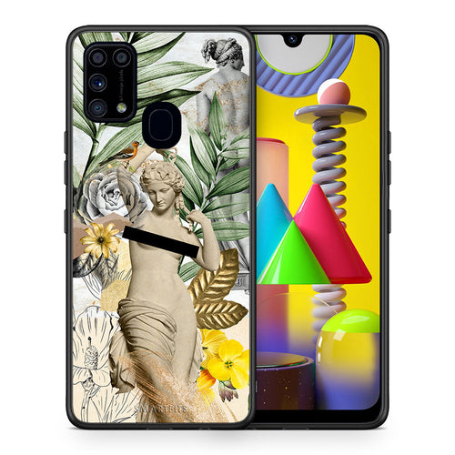Θήκη Samsung M31 Woman Statue από τη Smartfits με σχέδιο στο πίσω μέρος και μαύρο περίβλημα | Samsung M31 Woman Statue case with colorful back and black bezels