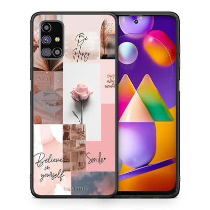 Θήκη Samsung M31s Aesthetic Collage από τη Smartfits με σχέδιο στο πίσω μέρος και μαύρο περίβλημα | Samsung M31s Aesthetic Collage case with colorful back and black bezels