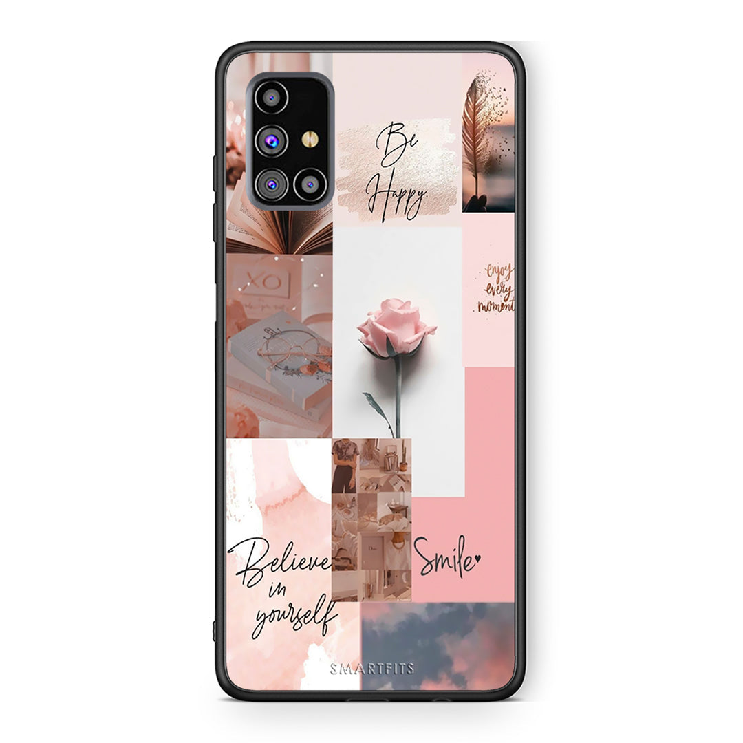 Samsung M31s Aesthetic Collage θήκη από τη Smartfits με σχέδιο στο πίσω μέρος και μαύρο περίβλημα | Smartphone case with colorful back and black bezels by Smartfits