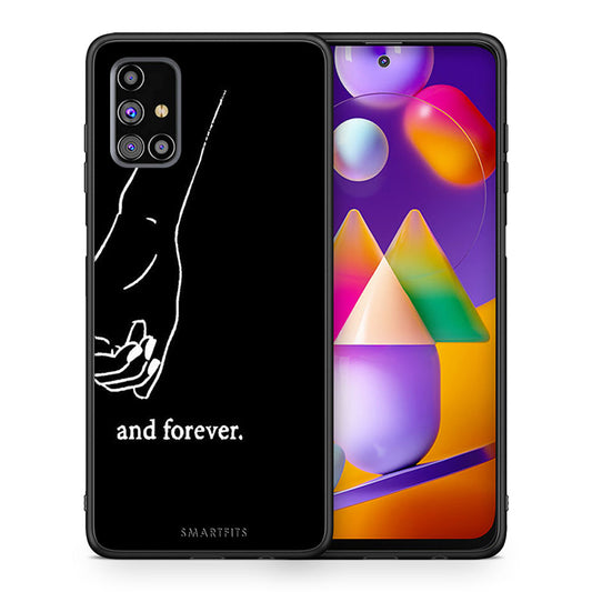Θήκη Αγίου Βαλεντίνου Samsung M31s Always & Forever 2 από τη Smartfits με σχέδιο στο πίσω μέρος και μαύρο περίβλημα | Samsung M31s Always & Forever 2 case with colorful back and black bezels