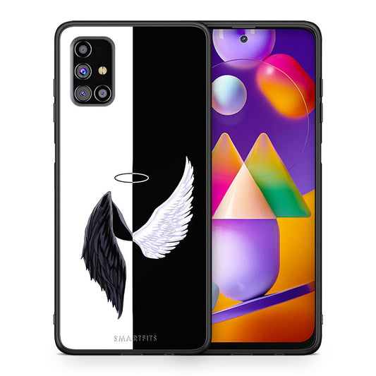 Θήκη Samsung M31s Angels Demons από τη Smartfits με σχέδιο στο πίσω μέρος και μαύρο περίβλημα | Samsung M31s Angels Demons case with colorful back and black bezels