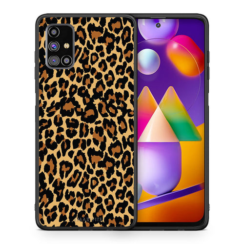 Θήκη Samsung M31s Leopard Animal από τη Smartfits με σχέδιο στο πίσω μέρος και μαύρο περίβλημα | Samsung M31s Leopard Animal case with colorful back and black bezels