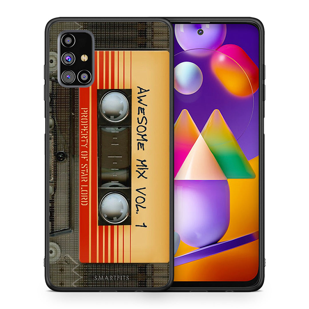 Θήκη Samsung M31s Awesome Mix από τη Smartfits με σχέδιο στο πίσω μέρος και μαύρο περίβλημα | Samsung M31s Awesome Mix case with colorful back and black bezels