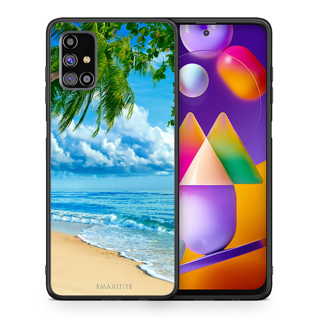 Θήκη Samsung M31s Beautiful Beach από τη Smartfits με σχέδιο στο πίσω μέρος και μαύρο περίβλημα | Samsung M31s Beautiful Beach case with colorful back and black bezels