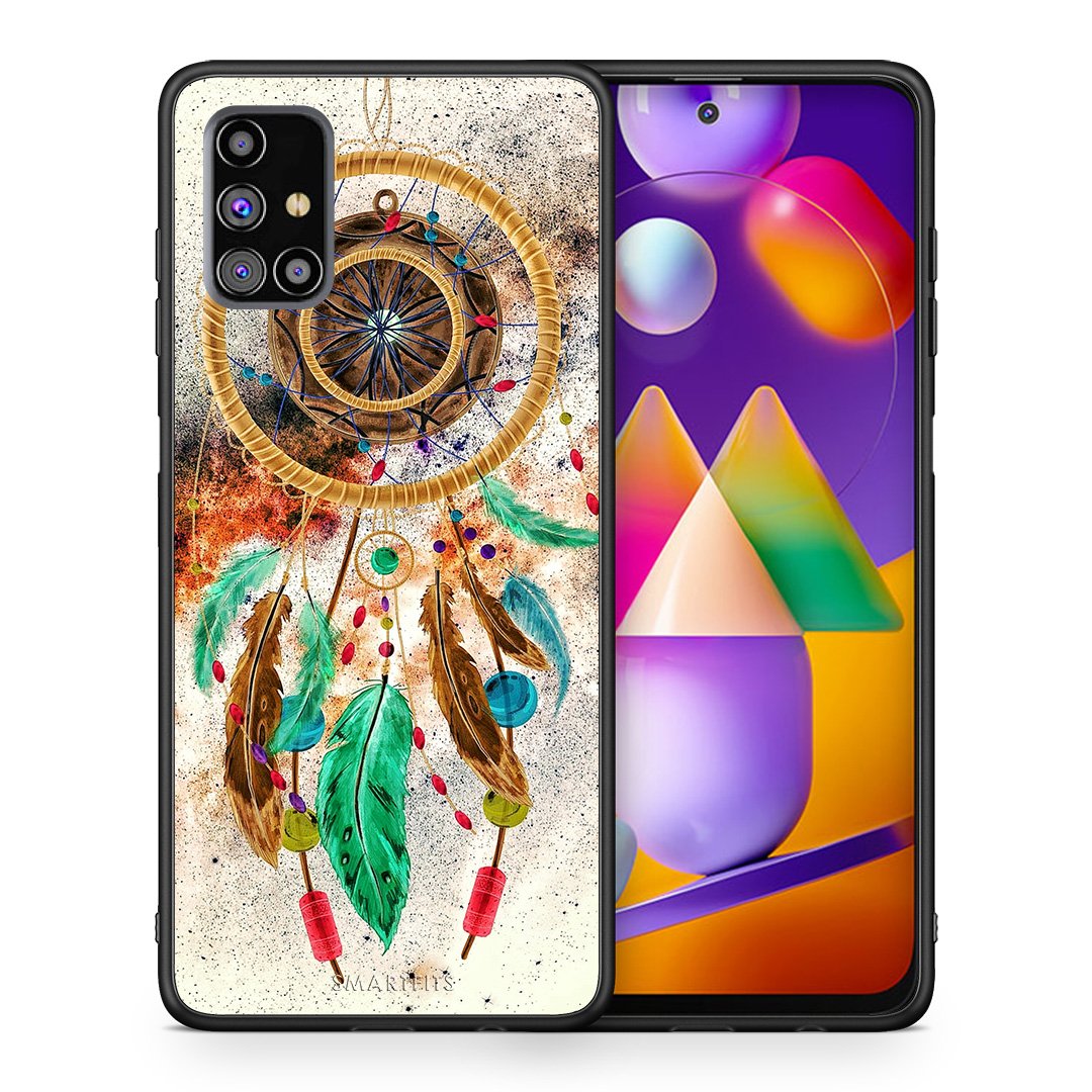 Θήκη Samsung M31s DreamCatcher Boho από τη Smartfits με σχέδιο στο πίσω μέρος και μαύρο περίβλημα | Samsung M31s DreamCatcher Boho case with colorful back and black bezels