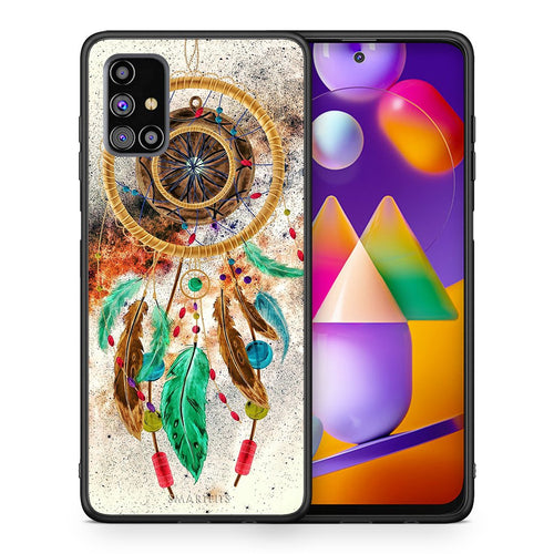 Θήκη Samsung M31s DreamCatcher Boho από τη Smartfits με σχέδιο στο πίσω μέρος και μαύρο περίβλημα | Samsung M31s DreamCatcher Boho case with colorful back and black bezels