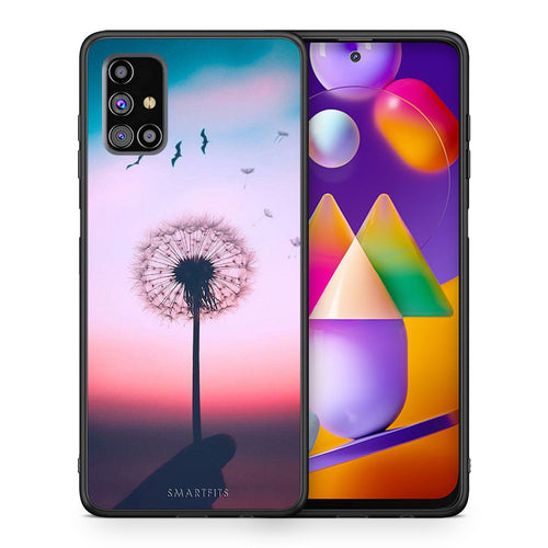 Θήκη Samsung M31s Wish Boho από τη Smartfits με σχέδιο στο πίσω μέρος και μαύρο περίβλημα | Samsung M31s Wish Boho case with colorful back and black bezels