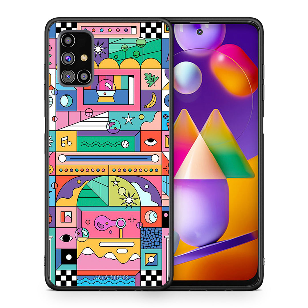 Θήκη Samsung M31s Bubbles Soap από τη Smartfits με σχέδιο στο πίσω μέρος και μαύρο περίβλημα | Samsung M31s Bubbles Soap case with colorful back and black bezels