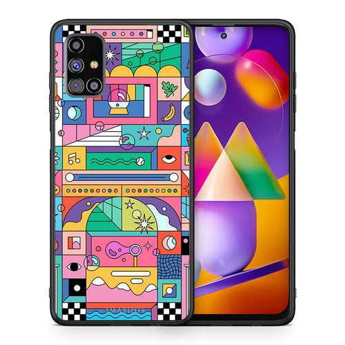Θήκη Samsung M31s Bubbles Soap από τη Smartfits με σχέδιο στο πίσω μέρος και μαύρο περίβλημα | Samsung M31s Bubbles Soap case with colorful back and black bezels