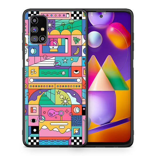Θήκη Samsung M31s Bubbles Soap από τη Smartfits με σχέδιο στο πίσω μέρος και μαύρο περίβλημα | Samsung M31s Bubbles Soap case with colorful back and black bezels