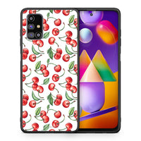 Thumbnail for Θήκη Samsung M31s Cherry Summer από τη Smartfits με σχέδιο στο πίσω μέρος και μαύρο περίβλημα | Samsung M31s Cherry Summer case with colorful back and black bezels