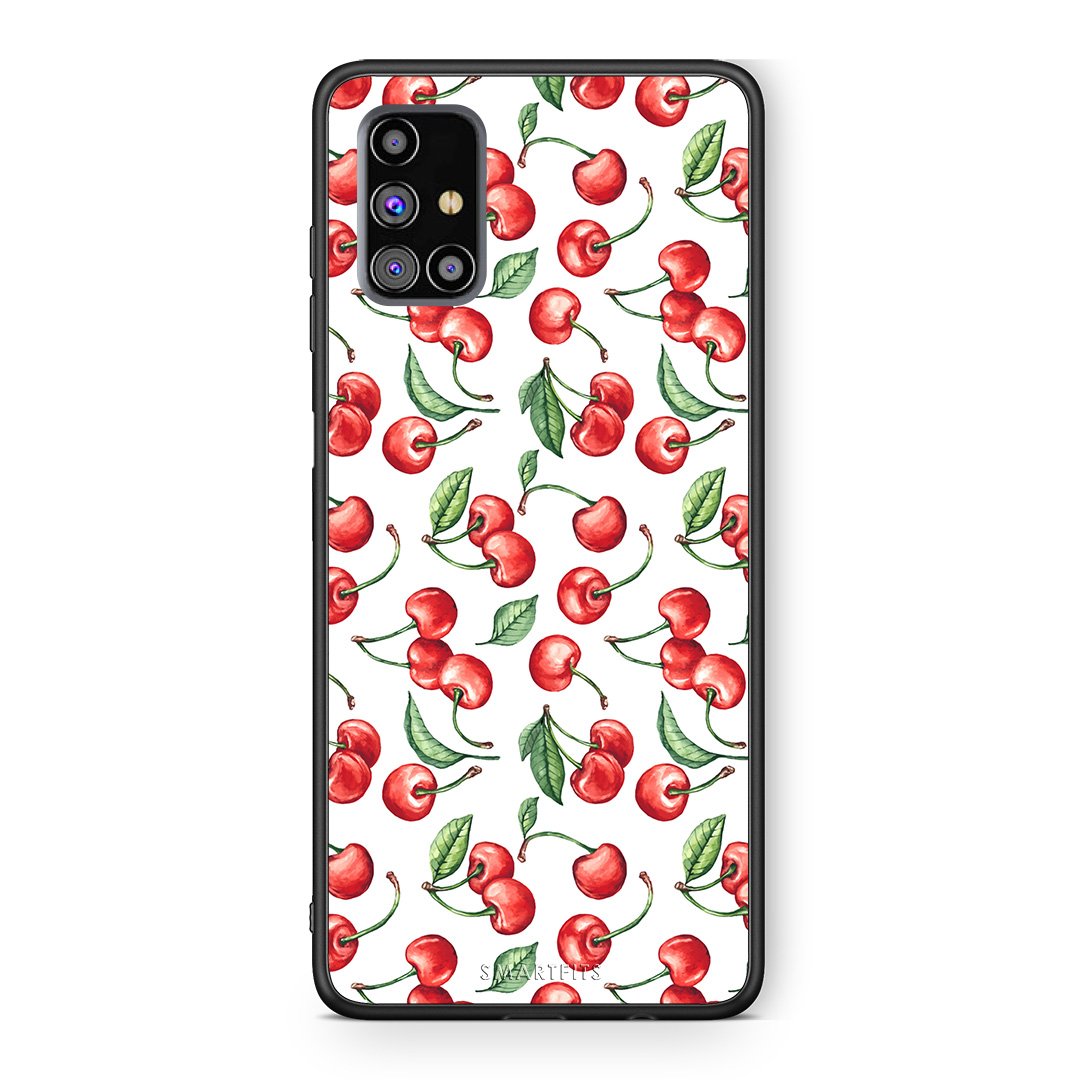 Samsung M31s Cherry Summer θήκη από τη Smartfits με σχέδιο στο πίσω μέρος και μαύρο περίβλημα | Smartphone case with colorful back and black bezels by Smartfits