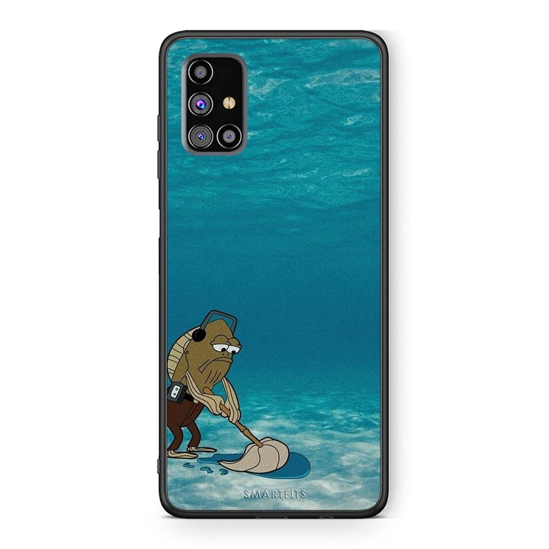 Samsung M31s Clean The Ocean Θήκη από τη Smartfits με σχέδιο στο πίσω μέρος και μαύρο περίβλημα | Smartphone case with colorful back and black bezels by Smartfits