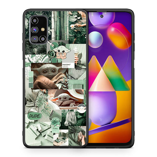 Θήκη Αγίου Βαλεντίνου Samsung M31s Collage Dude από τη Smartfits με σχέδιο στο πίσω μέρος και μαύρο περίβλημα | Samsung M31s Collage Dude case with colorful back and black bezels