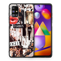 Thumbnail for Θήκη Αγίου Βαλεντίνου Samsung M31s Collage Fashion από τη Smartfits με σχέδιο στο πίσω μέρος και μαύρο περίβλημα | Samsung M31s Collage Fashion case with colorful back and black bezels