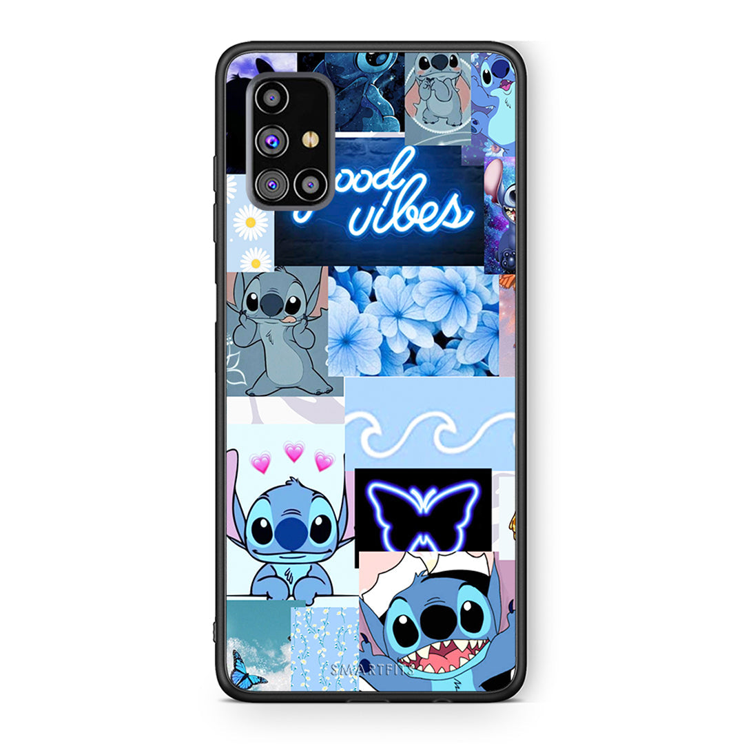 Samsung M31s Collage Good Vibes Θήκη Αγίου Βαλεντίνου από τη Smartfits με σχέδιο στο πίσω μέρος και μαύρο περίβλημα | Smartphone case with colorful back and black bezels by Smartfits