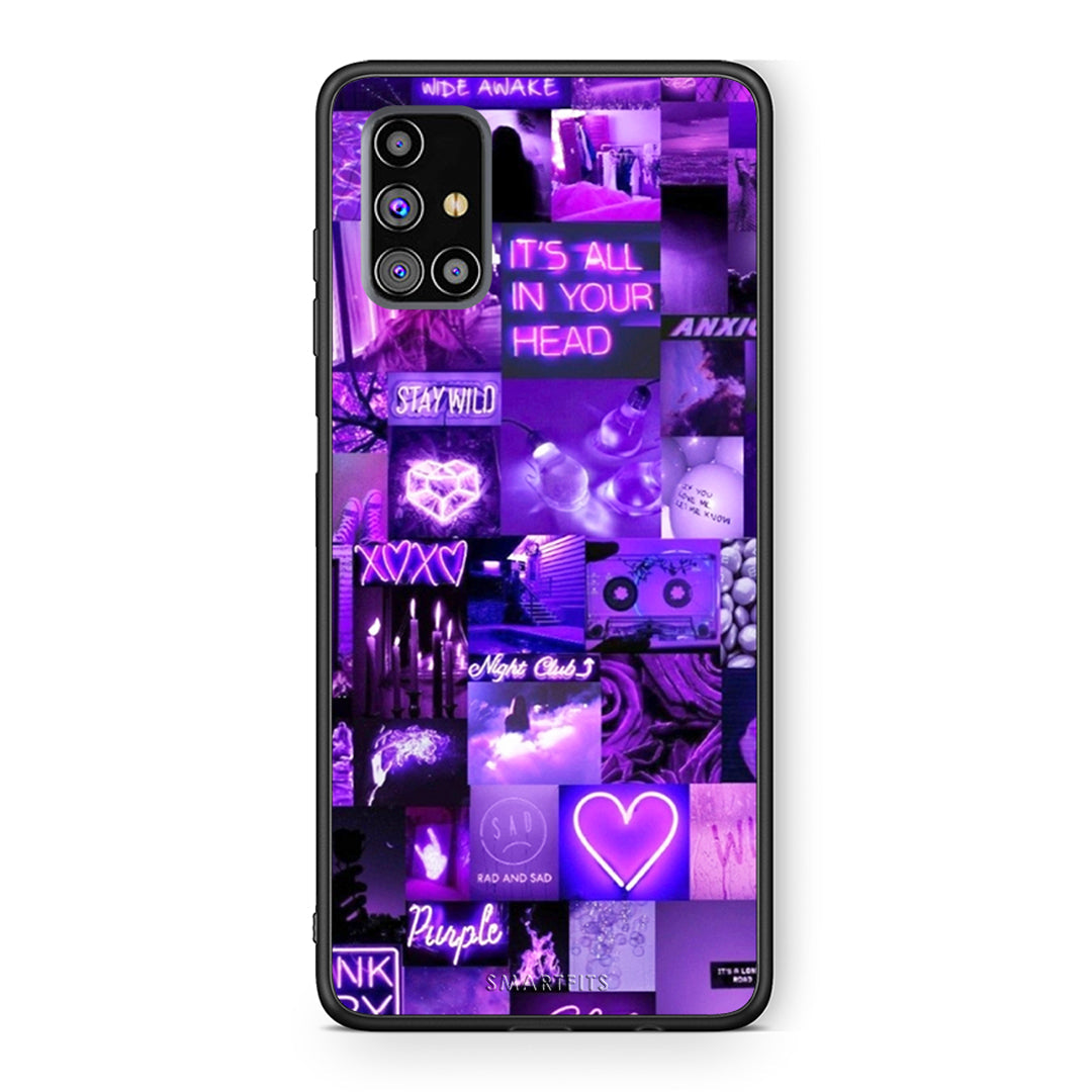 Samsung M31s Collage Stay Wild Θήκη Αγίου Βαλεντίνου από τη Smartfits με σχέδιο στο πίσω μέρος και μαύρο περίβλημα | Smartphone case with colorful back and black bezels by Smartfits