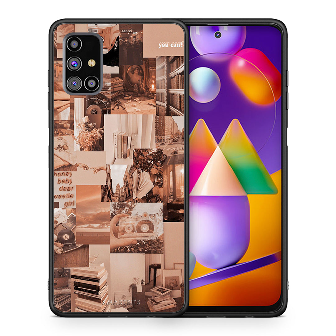 Θήκη Αγίου Βαλεντίνου Samsung M31s Collage You Can από τη Smartfits με σχέδιο στο πίσω μέρος και μαύρο περίβλημα | Samsung M31s Collage You Can case with colorful back and black bezels