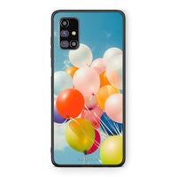 Thumbnail for Samsung M31s Colorful Balloons θήκη από τη Smartfits με σχέδιο στο πίσω μέρος και μαύρο περίβλημα | Smartphone case with colorful back and black bezels by Smartfits
