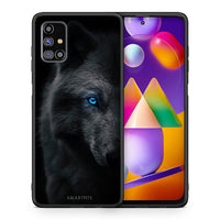Thumbnail for Θήκη Samsung M31s Dark Wolf από τη Smartfits με σχέδιο στο πίσω μέρος και μαύρο περίβλημα | Samsung M31s Dark Wolf case with colorful back and black bezels