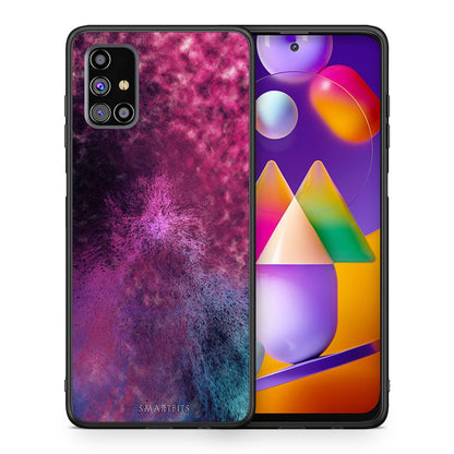 Θήκη Samsung M31s Aurora Galaxy από τη Smartfits με σχέδιο στο πίσω μέρος και μαύρο περίβλημα | Samsung M31s Aurora Galaxy case with colorful back and black bezels