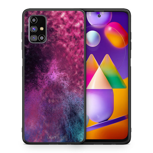 Θήκη Samsung M31s Aurora Galaxy από τη Smartfits με σχέδιο στο πίσω μέρος και μαύρο περίβλημα | Samsung M31s Aurora Galaxy case with colorful back and black bezels