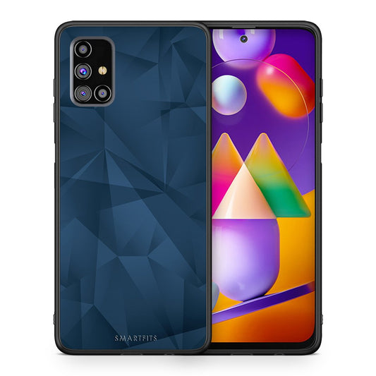 Θήκη Samsung M31s Blue Abstract Geometric από τη Smartfits με σχέδιο στο πίσω μέρος και μαύρο περίβλημα | Samsung M31s Blue Abstract Geometric case with colorful back and black bezels