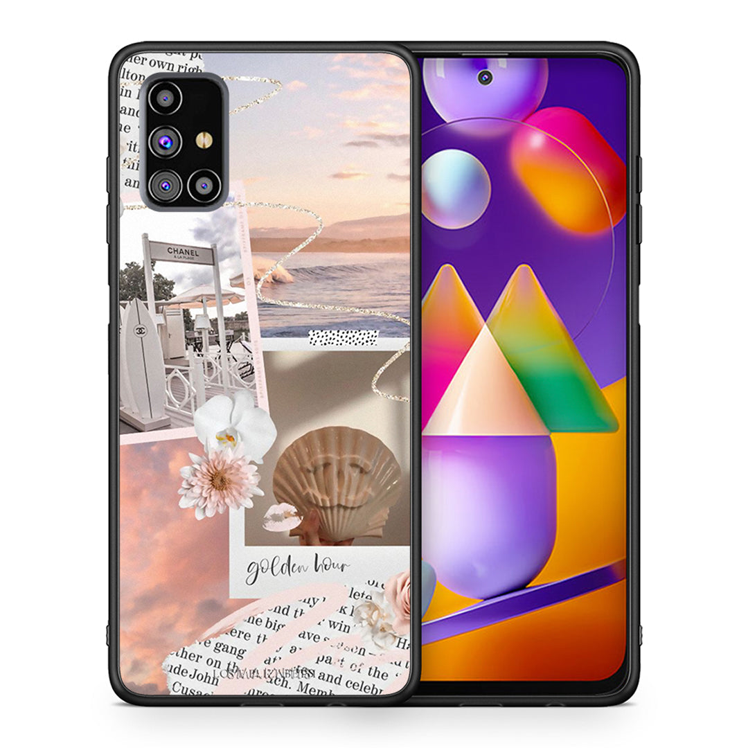 Θήκη Αγίου Βαλεντίνου Samsung M31s Golden Hour από τη Smartfits με σχέδιο στο πίσω μέρος και μαύρο περίβλημα | Samsung M31s Golden Hour case with colorful back and black bezels