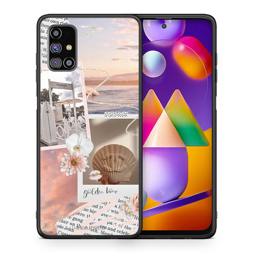 Θήκη Αγίου Βαλεντίνου Samsung M31s Golden Hour από τη Smartfits με σχέδιο στο πίσω μέρος και μαύρο περίβλημα | Samsung M31s Golden Hour case with colorful back and black bezels