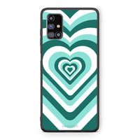 Thumbnail for Samsung M31s Green Hearts θήκη από τη Smartfits με σχέδιο στο πίσω μέρος και μαύρο περίβλημα | Smartphone case with colorful back and black bezels by Smartfits