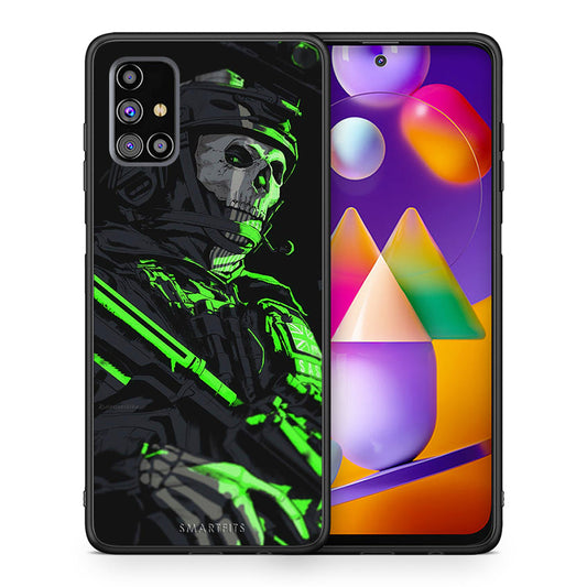Θήκη Αγίου Βαλεντίνου Samsung M31s Green Soldier από τη Smartfits με σχέδιο στο πίσω μέρος και μαύρο περίβλημα | Samsung M31s Green Soldier case with colorful back and black bezels