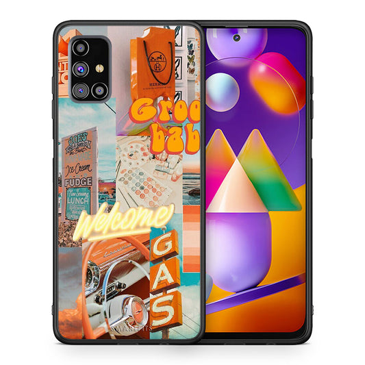 Θήκη Αγίου Βαλεντίνου Samsung M31s Groovy Babe από τη Smartfits με σχέδιο στο πίσω μέρος και μαύρο περίβλημα | Samsung M31s Groovy Babe case with colorful back and black bezels