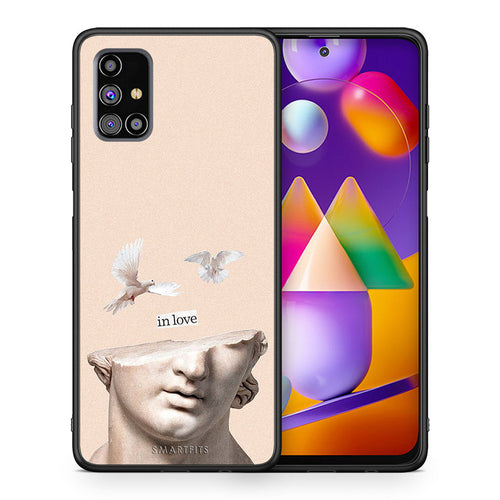 Θήκη Samsung M31s In Love από τη Smartfits με σχέδιο στο πίσω μέρος και μαύρο περίβλημα | Samsung M31s In Love case with colorful back and black bezels