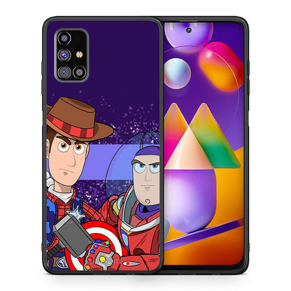 Θήκη Samsung M31s Infinity Story από τη Smartfits με σχέδιο στο πίσω μέρος και μαύρο περίβλημα | Samsung M31s Infinity Story case with colorful back and black bezels