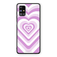 Thumbnail for Samsung M31s Lilac Hearts θήκη από τη Smartfits με σχέδιο στο πίσω μέρος και μαύρο περίβλημα | Smartphone case with colorful back and black bezels by Smartfits