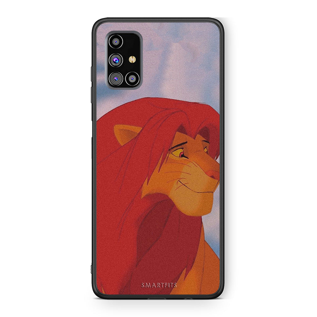 Samsung M31s Lion Love 1 Θήκη Αγίου Βαλεντίνου από τη Smartfits με σχέδιο στο πίσω μέρος και μαύρο περίβλημα | Smartphone case with colorful back and black bezels by Smartfits