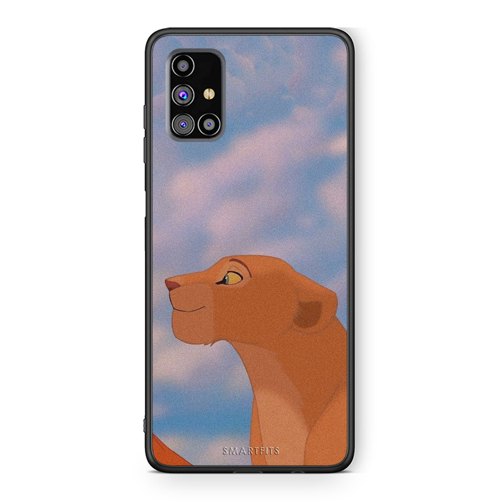 Samsung M31s Lion Love 2 Θήκη Αγίου Βαλεντίνου από τη Smartfits με σχέδιο στο πίσω μέρος και μαύρο περίβλημα | Smartphone case with colorful back and black bezels by Smartfits