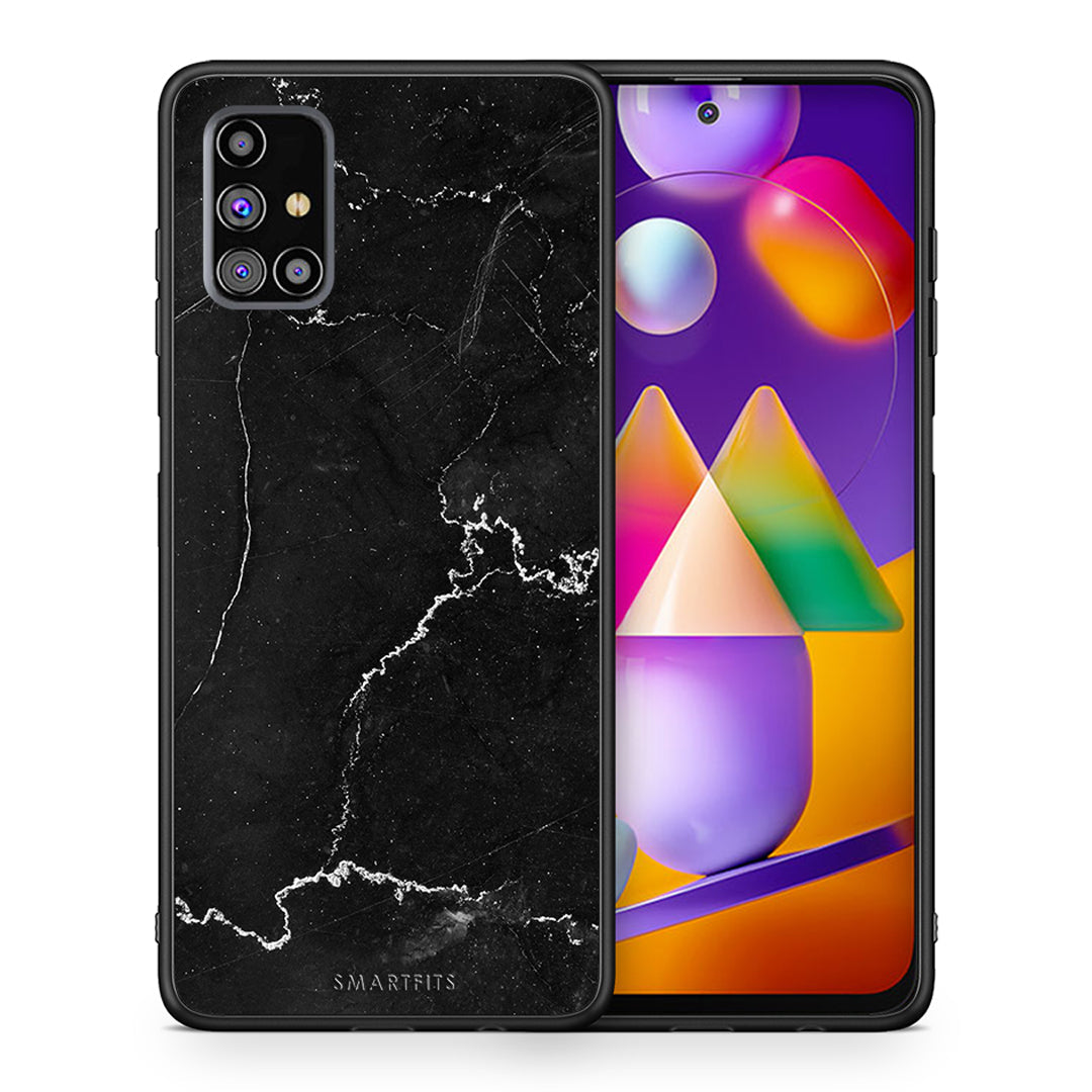 Θήκη Samsung M31s Marble Black από τη Smartfits με σχέδιο στο πίσω μέρος και μαύρο περίβλημα | Samsung M31s Marble Black case with colorful back and black bezels