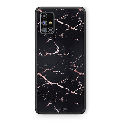 4 - Samsung M31s  Black Rosegold Marble case, cover, bumper