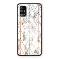 Thumbnail for 44 - Samsung M31s  Gold Geometric Marble case, cover, bumper
